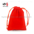 Suede double pull small velvet jewelry draw string bag